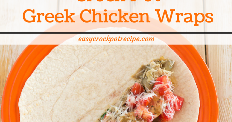 Crock Pot Greek Chicken Wraps via easycrockpotrecipe.com