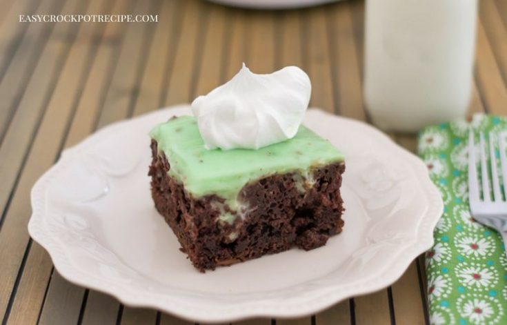 Crock Pot Chocolate Pistachio Poke Cake