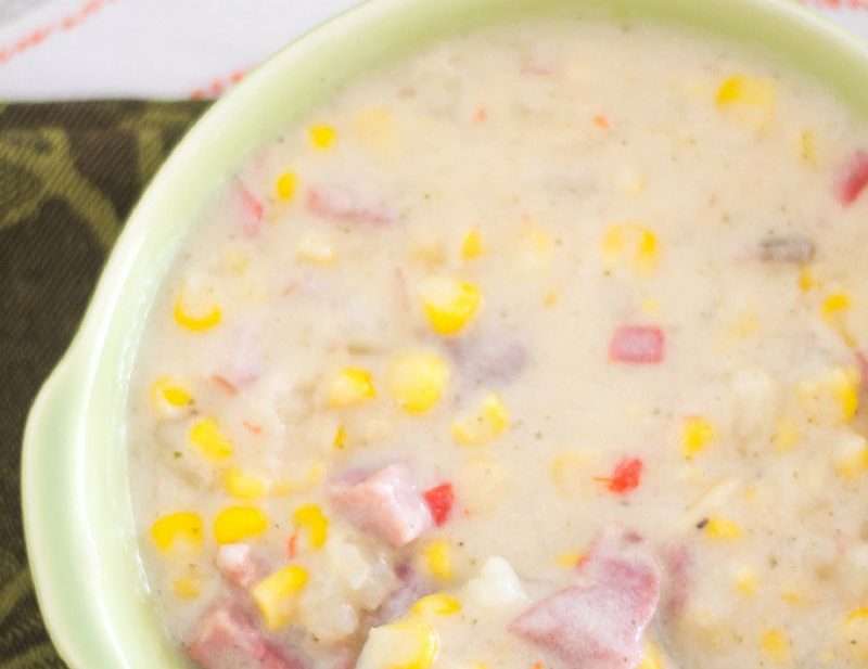 Crock Pot Corn Chowder with Ham Easy Crock Pot Recipe