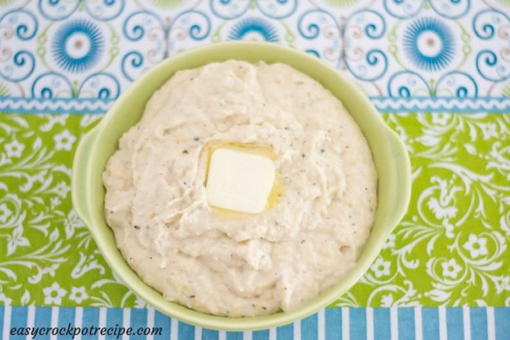Crock Pot Cheesy Buttermilk Ranch Mashed Cauliflower