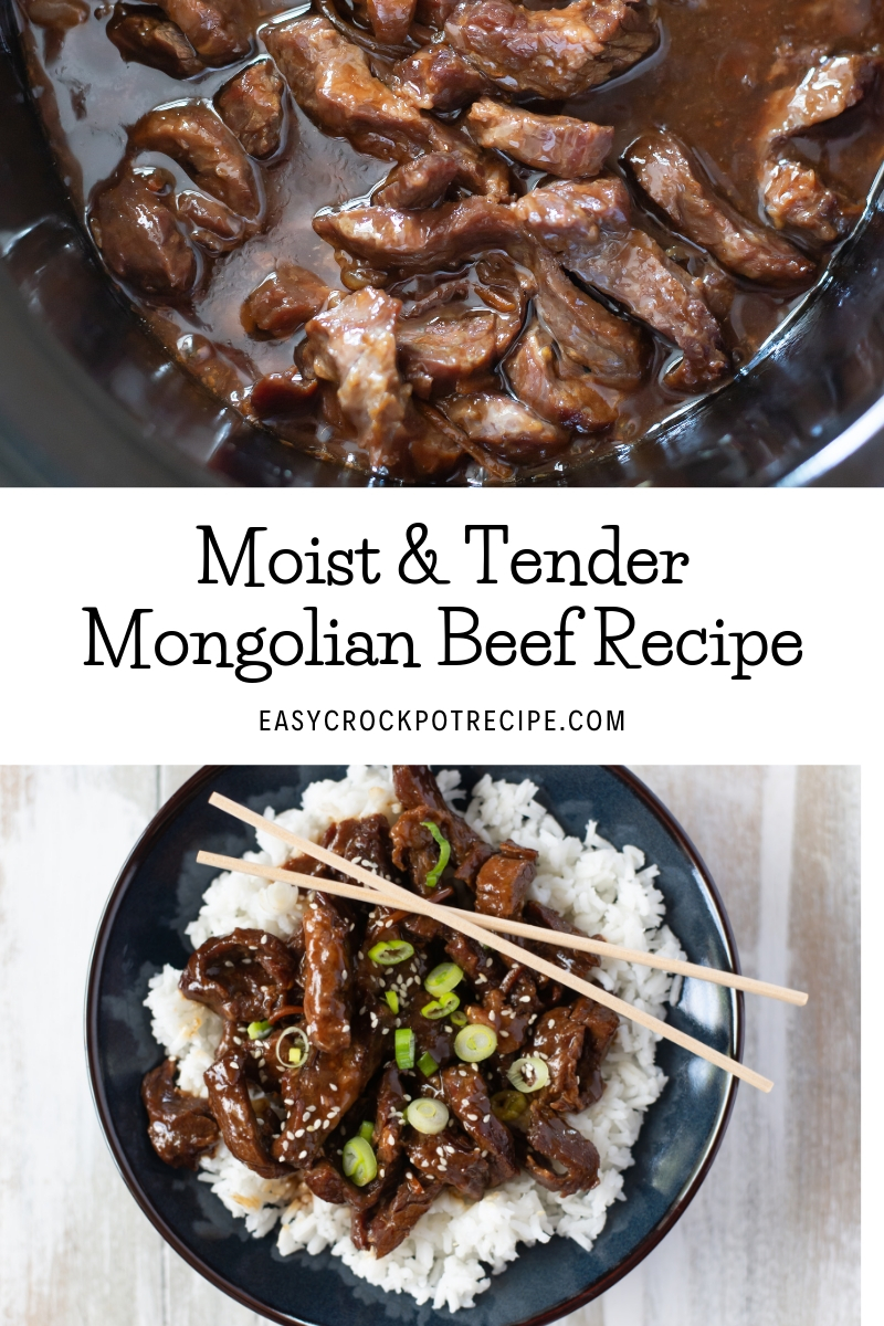 Moist and tender crock pot Mongolian Beef cooks up perfectly in a slow cooker.